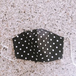 ✨ 2/$25 ✨ Black and White polka dot face mask